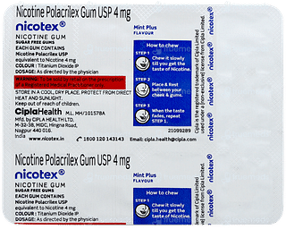 Nicotex 4mg Mint Plus Flavour Sugar Free Nicotine Gum 12