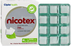 Nicotex 4mg Paan Flavour Sugar Free Nicotine Gums 12