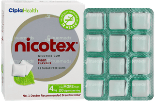 Nicotex 4mg Paan Flavour Sugar Free Nicotine Gums 12