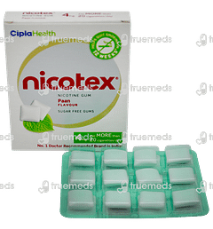 NICOTEX 4MG PAAN FLAVOUR SUGAR FREE NICOTINE GUM 12