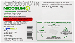 Nicogum 4 Fresh Mint Flavoured Sugar Free Nicotine Gums 12