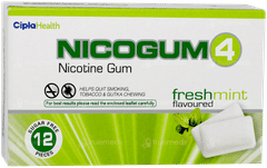 Nicogum 4 Fresh Mint Flavoured Sugar Free Nicotine Gums 12
