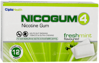 Nicogum 4 Fresh Mint Flavoured Sugar Free Nicotine Gums 12