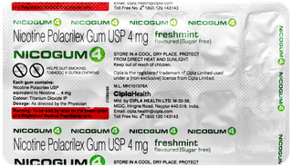 Nicogum 4 Fresh Mint Flavoured Sugar Free Nicotine Gums 12