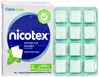 Nicotex 2mg Mint Plus Flavour Sugar Free Nicotine Gums 12