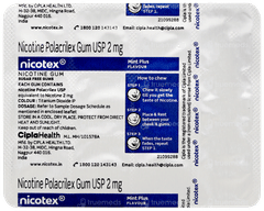 Nicotex 2mg Mint Plus Flavour Sugar Free Nicotine Gums 12 Nicotex 2mg Mint Plus Flavour Sugar Free Nicotine Gums 12