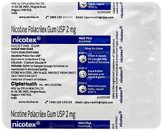 Nicotex 2mg Mint Plus Flavour Sugar Free Nicotine Gums 12