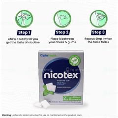 Nicotex 2mg Mint Plus Flavour Sugar Free Nicotine Gums 12 Nicotex 2mg Mint Plus Flavour Sugar Free Nicotine Gums 12