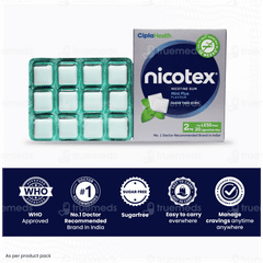 Nicotex 2mg Mint Plus Flavour Sugar Free Nicotine Gums 12 Nicotex 2mg Mint Plus Flavour Sugar Free Nicotine Gums 12