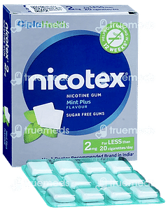 NICOTEX 2MG MINT PLUS FLAVOUR SUGAR FREE NICOTINE GUM 12