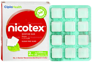 Nicotex 2mg Paan Flavour Sugar Free Nicotine Gums 12