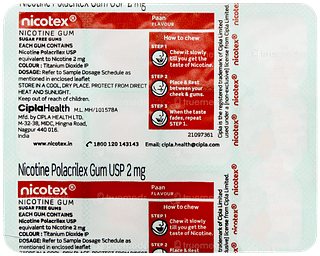 Nicotex 2mg Paan Flavour Sugar Free Nicotine Gums 12