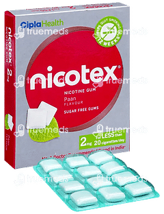 Nicotex 2mg Paan Flavour Sugar Free Nicotine Gums 12 Nicotex 2mg Paan Flavour Sugar Free Nicotine Gums 12