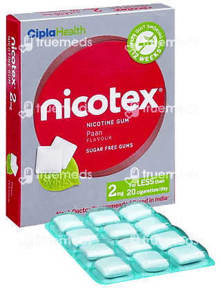 Nicotex Paan 2 MG Sugar Free Chewing Gum 12