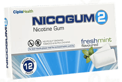 Nicogum 2 Fresh Mint Flavoured Sugar Free Nicotine Gums 12