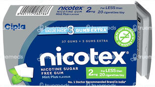 Nicotex Mint Plus 2 MG Sugar Free Chewing Gum 40