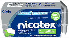 Nicotex 2mg Mint Plus Flavour Sugar Free Nicotine Gums 40 Nicotex 2mg Mint Plus Flavour Sugar Free Nicotine Gums 40