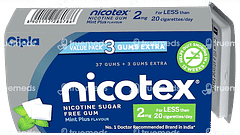 Nicotex Mint Plus 2 MG Sugar Free Chewing Gum 40