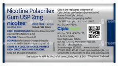 Nicotex 2mg Mint Plus Flavour Sugar Free Nicotine Gums 37 + 3 Extra