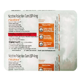 Nicotex 4Mg Cinnamon Flavour Sugar Free Nicotine Gums 12