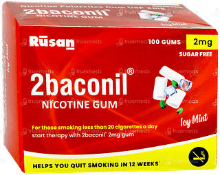 2baconil 2mg Icy Mint Sugar Free Nicotine Gum 10