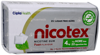 Nicotex 4mg Paan Flavour Sugar Free Nicotine Gums 29