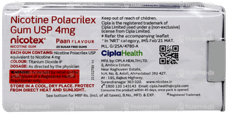 Nicotex 4mg Paan Flavour Sugar Free Nicotine Gums 29