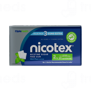 Nicotex 2mg Mint Plus Flavour Sugar Free Nicotine Gums 41 + 3 Extra