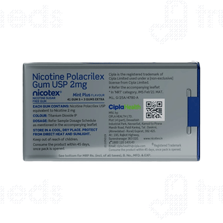 Nicotex 2mg Mint Plus Flavour Sugar Free Nicotine Gums 41 + 3 Extra