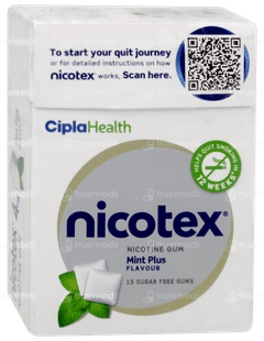 NICOTEX 4MG MINT PLUS FLAVOUR SUGAR FREE NICOTINE GUMS 15