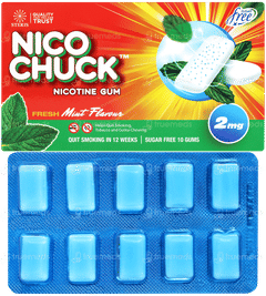 Nico Chuck 2mg Mint Flavour Sugar Free Nicotine Gums 10