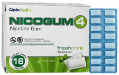 Nicogum 4 Fresh Mint Flavoured Sugar Free Nicotine Gums 16 Nicogum 4 Fresh Mint Flavoured Sugar Free Nicotine Gums 16