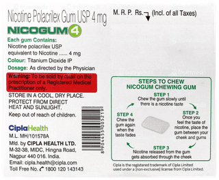 Nicogum 4 Fresh Mint Flavoured Sugar Free Nicotine Gums 16