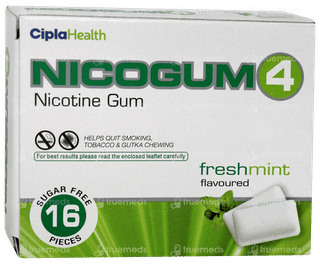 Nicogum 4 Fresh Mint Flavoured Sugar Free Nicotine Gums 16