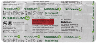 Nicogum 4 Fresh Mint Flavoured Sugar Free Nicotine Gums 16