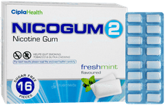 Nicogum 2 Fresh Mint Flavoured Sugar Free Nicotine Gums 16