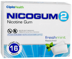 Nicogum 2 Fresh Mint Flavoured Sugar Free Nicotine Gums 16