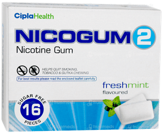Nicogum 2 Fresh Mint Flavoured Sugar Free Nicotine Gums 16