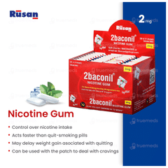 2Baconil 2Mg Icy Mint Sugar Free Nicotine 20 Pack Of 9 Gums