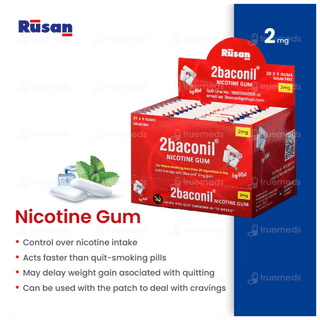 2Baconil 2Mg Icy Mint Sugar Free Nicotine 20 Pack Of 9 Gums