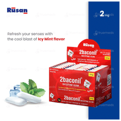 2Baconil 2Mg Icy Mint Sugar Free Nicotine 20 Pack Of 9 Gums