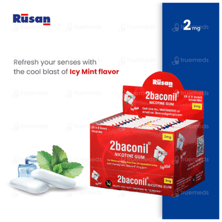 2Baconil 2Mg Icy Mint Sugar Free Nicotine 20 Pack Of 9 Gums