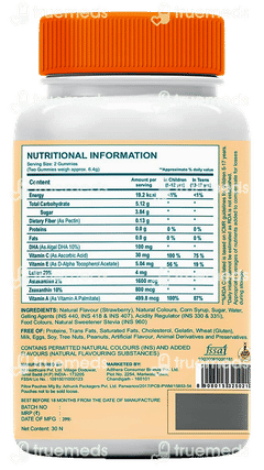 Zingavita Sharp Eye Strawberry Mix For Kids Multivitamin Gummies 30