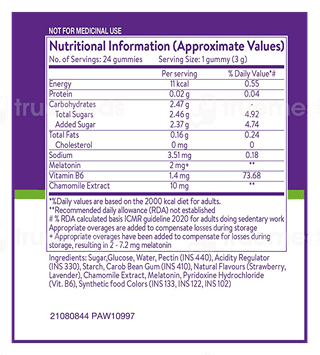 Vicks Zzzquil Natura Strawberry Lavender Flavour Gummies 24
