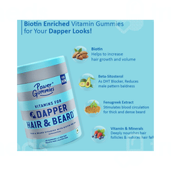 Power Gummies Vitamin For Dapper Hair And Beard Gummies 60