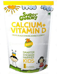 Super Gummy Calcium + Vitamin D Masti Mango For Kid Chewable Gummies 30 Super Gummy Calcium + Vitamin D Masti Mango For Kid Chewable Gummies 30