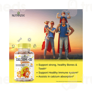 Nutrazee Calcium + D3 Orange Flavour Gummies 45