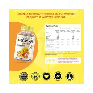 Nutrazee Calcium + D3 Orange Flavour Gummies 45