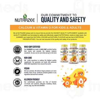 Nutrazee Calcium + D3 Orange Flavour Gummies 45