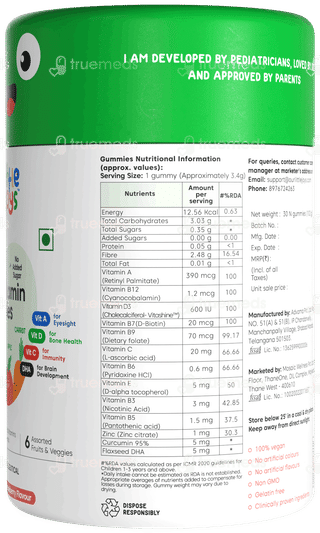 Little Joys Multivitamin 2+ Years Strawberry Flavour No Added Sugar Gummies 30
